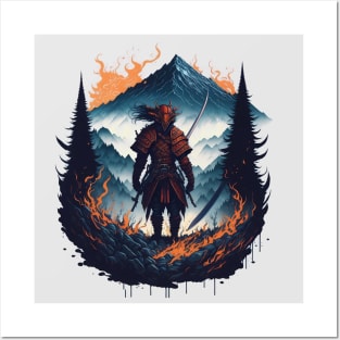 Knight and the Mountains Posters and Art